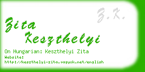 zita keszthelyi business card
